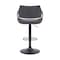 Armen Living Aspen Adjustable Swivel Gray Faux Leather and Walnut Wood Bar Stool with Black Base LCASBAWABLGR - alternate 9